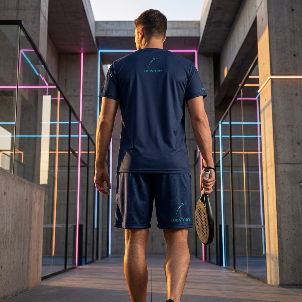 Professional player wearing the ¡VAMOS! Performance Mesh Tee by Lobstory